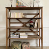 Walnut & Oak Book Shelves with Tapered Legs