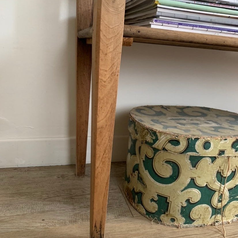 Walnut & Oak Book Shelves with Tapered Legs