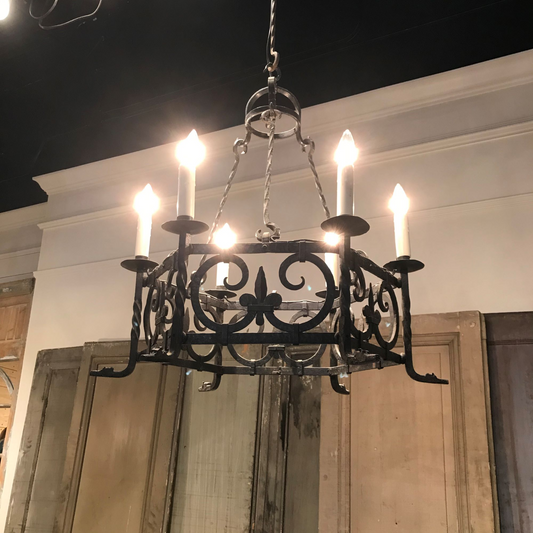 French Iron Chandelier