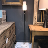 Opaline and Metal Floor Lamp