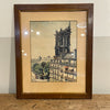 Watercolor - View of St. Jacques Tower in Paris