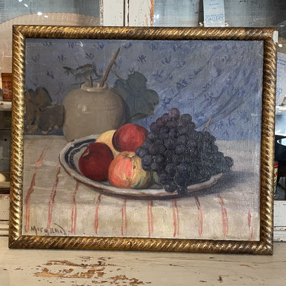 Framed Oil on Board, Fruit