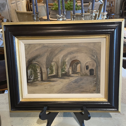 "Arches" Oil on Board, Black Frame