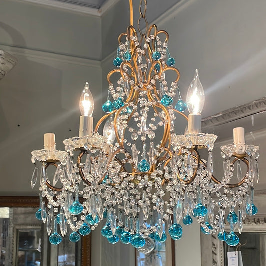 Blue Crystal Chandelier