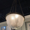 Glass and Bronze Bell Jar Ceiling Light