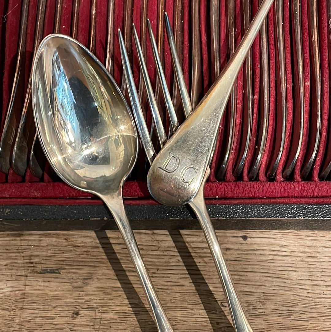 Boxed Silver Forks and Spoons