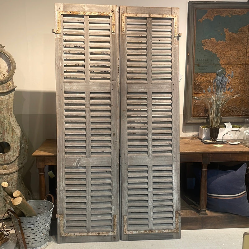 Pair of Weathered Wood Shutters