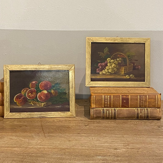 Small Framed Painting - Peaches and Grapes