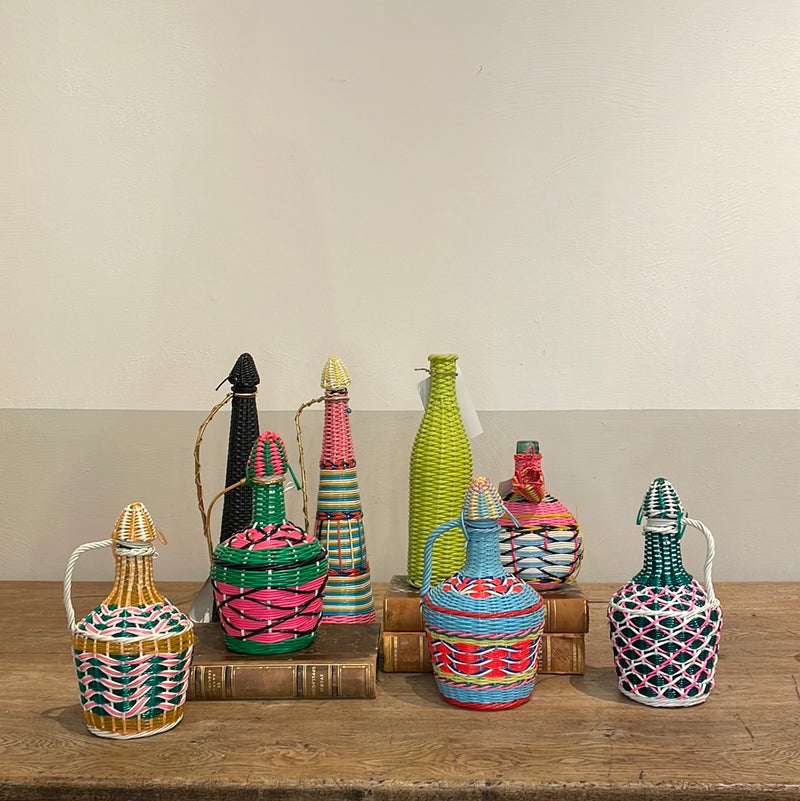 Colorfully Woven Sangria Bottles