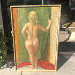 Lady Nude Framed Gold & Green