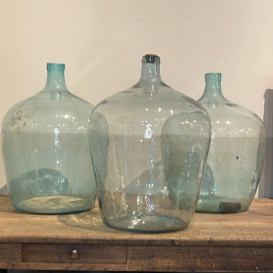 Large Blue Glass Demi Johns