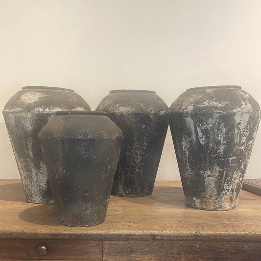 Set of 3 Dark Grey Metal Florist Vases