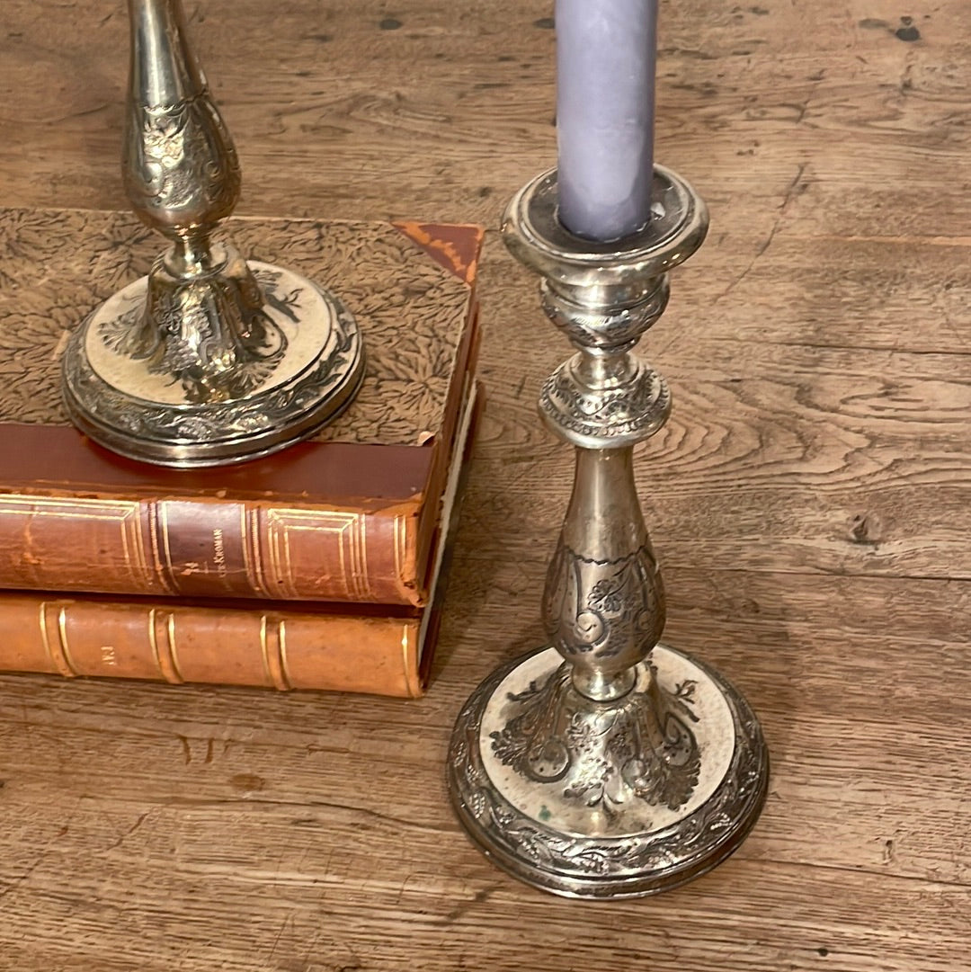 Pair of Silver Candlesticks