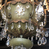 Crystal and Tole Paint with Gild Chandelier