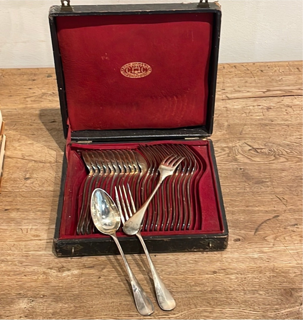 Boxed Silver Forks and Spoons