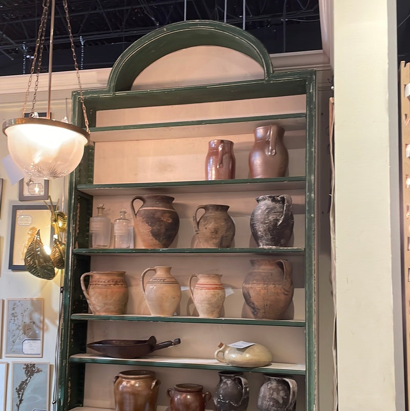 Pair of Crusty Green Display Bookcases