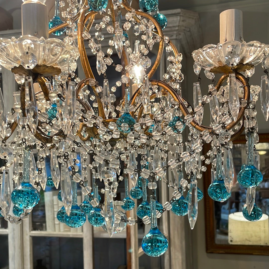 Blue Crystal Chandelier