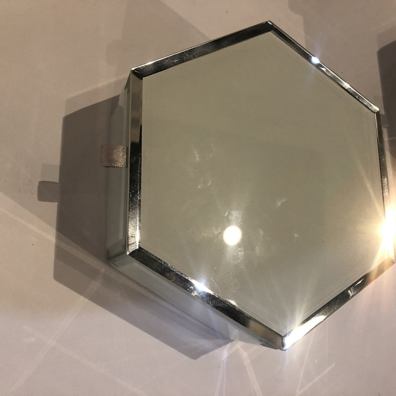 White Glass Hexagon Boxes with Hinge