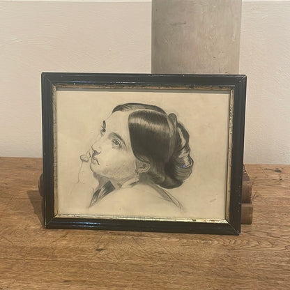 Framed Drawing - Portrait of a Woman