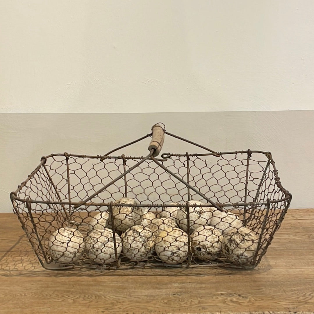 Vintage French Wire Oyster Basket