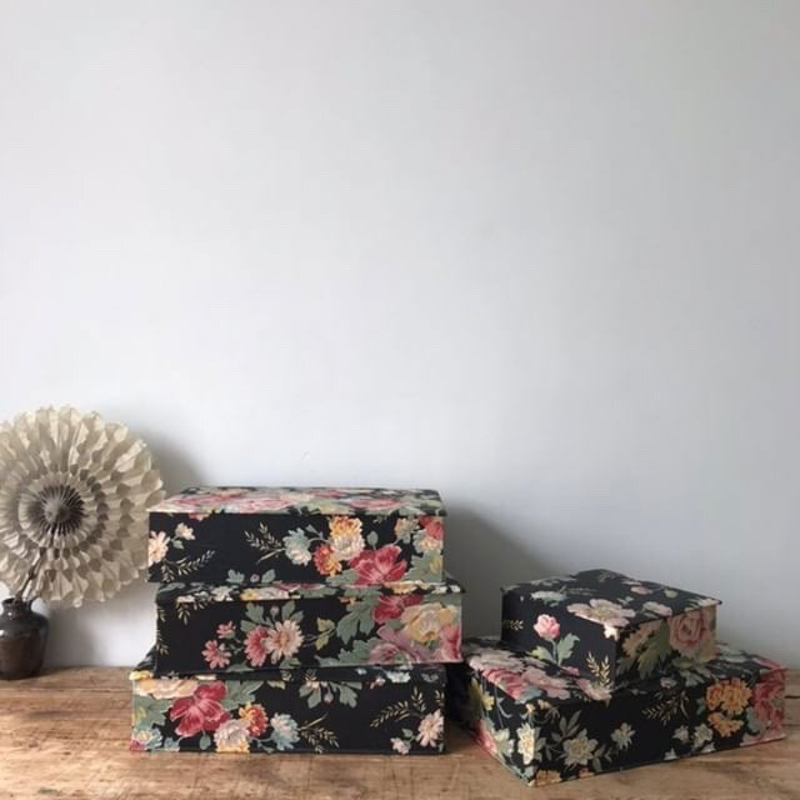 Floral Pattern Fabric Box