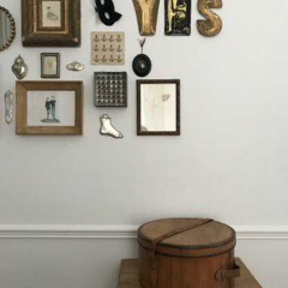 Wooden Round Hat Box - Metal and Leather